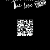 timeless black photo sharing qr code sign for wedding tables - luxury wedding table signage for guests to share photos