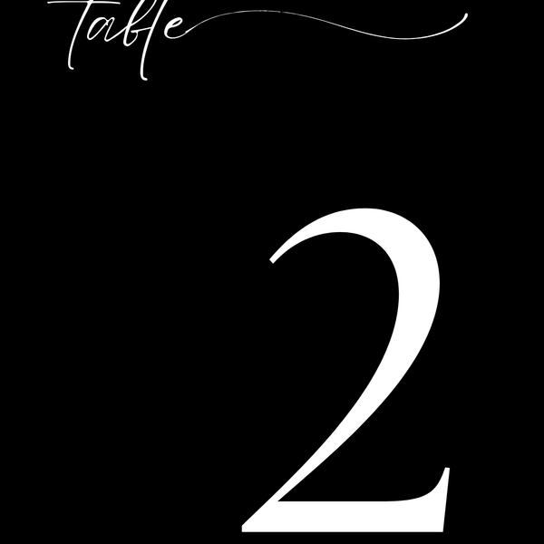 timeless black table number for wedding tables - luxury wedding table numbers personalised