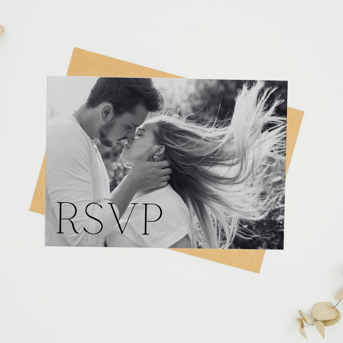 timeless black wedding RSVP with QR - personalised wedding RSVPs invitations