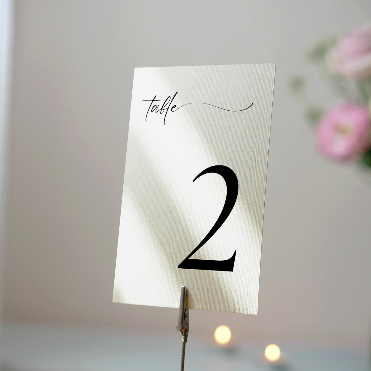 timeless white minimalist table number for wedding tables - luxury wedding table numbers personalised