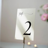 timeless white minimalist table number for wedding tables - luxury wedding table numbers personalised
