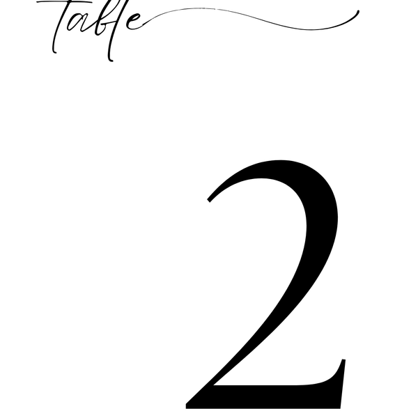 timeless white minimalist table number for wedding tables - luxury wedding table numbers personalised
