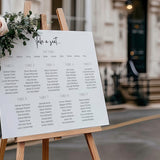 white wedding seating plan chart - personalised wedding board in timeless white