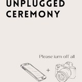 modern unplugged ceremony wedding sign - affordable personalised wedding signs