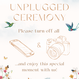 fairytale style wild flowers unplugged ceremony sign - personalised wedding signs