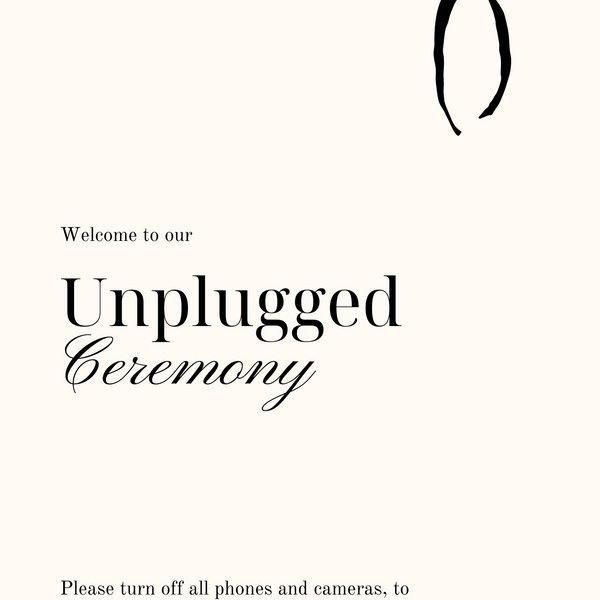 Old Money Unplugged Ceremony Sign