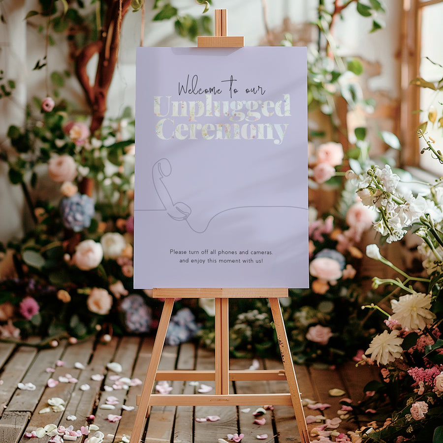 Pastels Unplugged Ceremony Sign