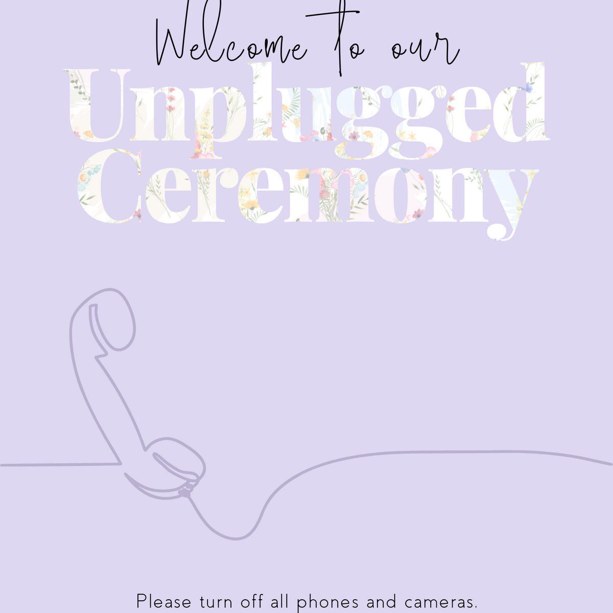 Pastels Unplugged Ceremony Sign