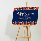 retro navy wedding welcome sign - affordable personalised wedding signs