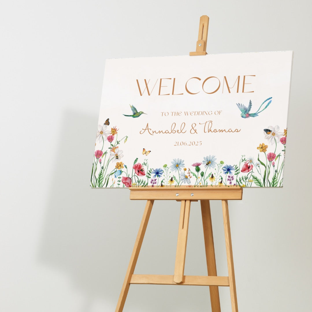 fairytale style wedding welcome sign - affordable personalised wedding signs