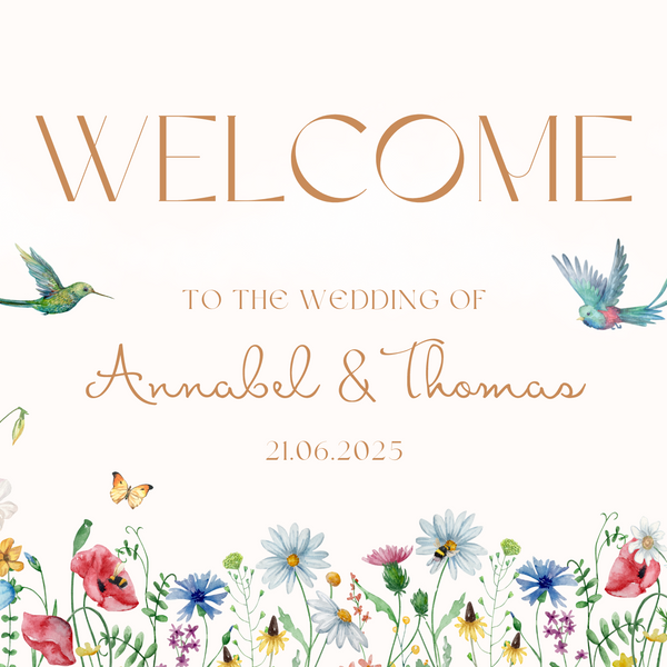 fairytale style wedding welcome sign - affordable personalised wedding signs