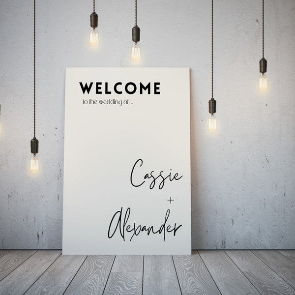 Modern Wedding Welcome Sign (Portrait)