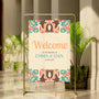 retro cream wedding welcome sign - affordable personalised wedding signs