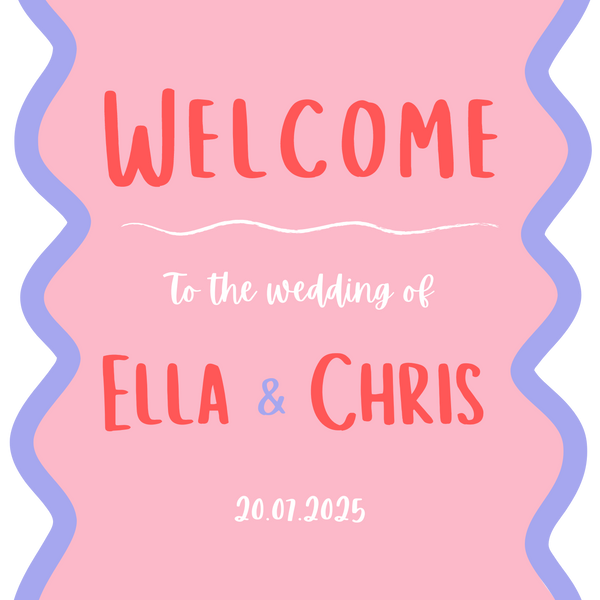 Playful Wedding Welcome Sign (Portrait)