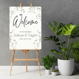 baby's breath floral wedding welcome sign - affordable personalised welcome signs