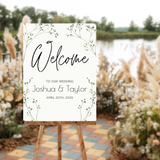 baby's breath floral wedding welcome sign - affordable personalised welcome signs