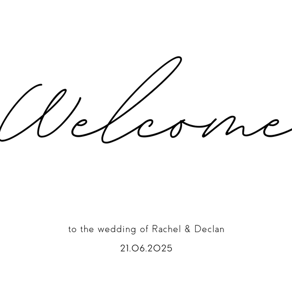 dreamy wedding welcome sign - wedding ceremony sign for minimalist