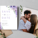 lilac and lavender floral wedding save the date invites - affordable save the dates