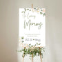 white roses floral in loving memory table sign - affordable personalised wedding signs