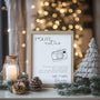 White polite notice wedding sign | custom winter wedding signage | personalised wedding boards