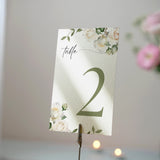 white roses floral table number for wedding tables - luxury wedding table numbers personalised