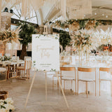 White Roses Floral Engagement Party Sign