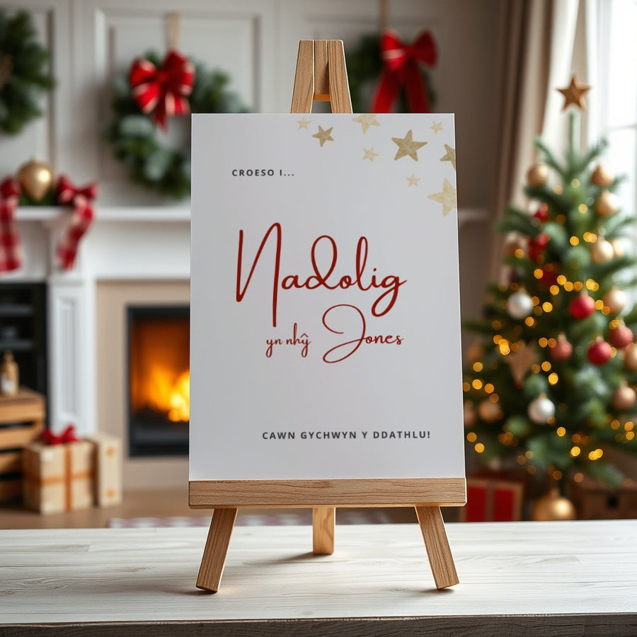 Christmas Welcome Sign - Cymraeg