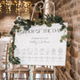 white order of the day wedding sign | custom order of the day | custom order of events winter wedding