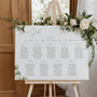 white roses floral wedding seating plan - personalised wedding board