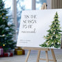 white festive welcome sign - Tis the season to be married winter wedding welcome sign - personalised wedding signage 