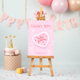 pink and red birthday decor -custom birthday welcome sign girly - personalised welcome sign birthday party