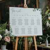 eucalyptus wedding seating plan sign -  personalised eucalyptus seating chart board
