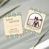 retro cream save the date invites - affordable personalised save the dates