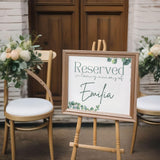 eucalyptus reserved in memory wedding chair sign - wedding ceremony signs