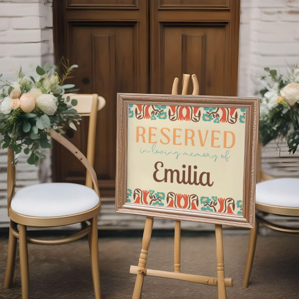 Retro Cream Reserved In Memory Sign