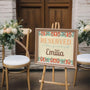 cream retro reserved in memory chair sign - affordable wedding ceremony signs