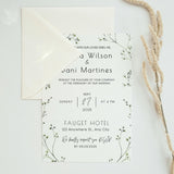 baby's breath floral wedding invites - affordable personalised wedding invitations