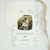 baby's breath floral wedding save the date invites - affordable personalised save the dates