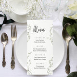 baby's breath floral personalised wedding menu - affordable custom wedding menus