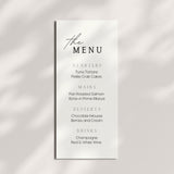 minimalist custom wedding menu - affordable personalised wedding menus