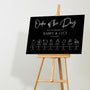 Timeless design white order of the day sign for weddings - personalised - customizable