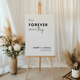 modern forever kind of thing wedding welcome sign - affordable wedding signage