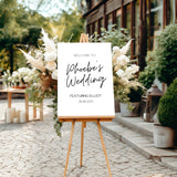 sophisticated bride's wedding featuring groom sign - funny wedding welcome sign