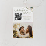 white roses floral RSVP with QR code for wedding - customised wedding RSVP with QR Code