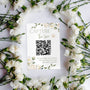 white roses floral guest photo sharing QR code sign - personalised wedding reception sign