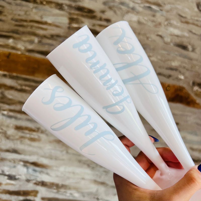 personalised flutes for hen party - customizable flutes for wedding celebrations