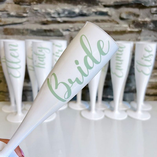 personalised flutes for hen party - customizable flutes for wedding celebrations