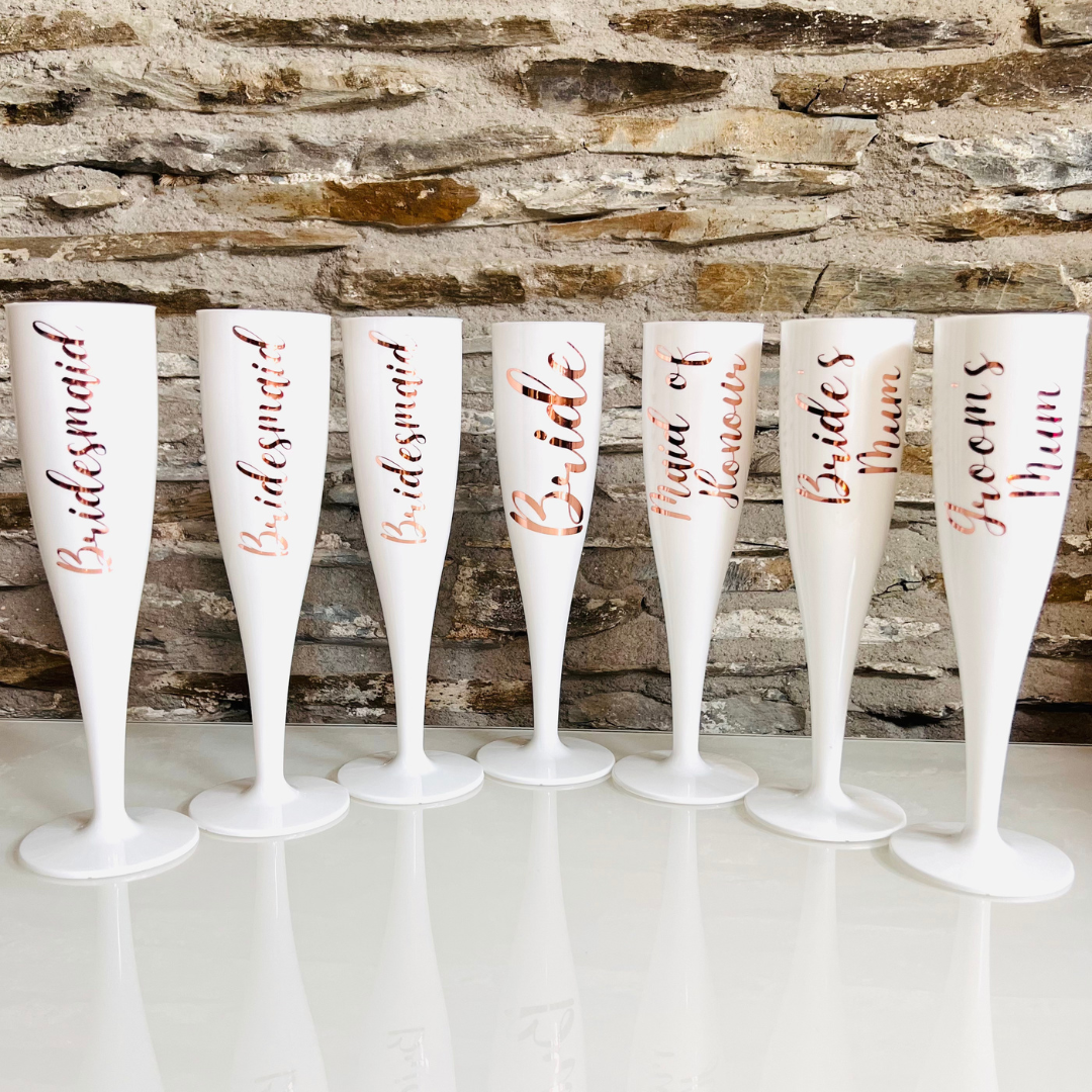 personalised flutes for hen party - customizable flutes for wedding celebrations