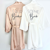 personalised bridal party robes - personalised satin robes for wedding party