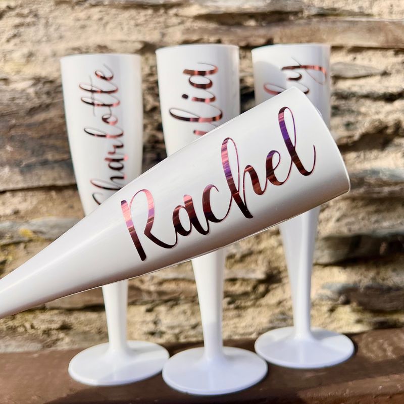 personalised flutes for hen party - customizable flutes for wedding celebrations